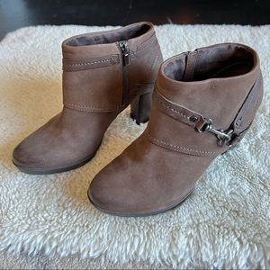 Clarks brown booties size 10
